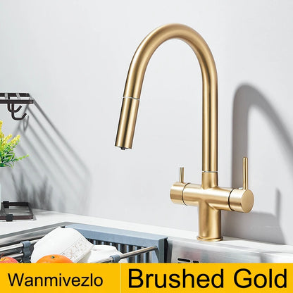 Wanmivezlo Extend Nozzle Kitchen Faucet 360 Degree Rotate Hot Cold Mixer kitchen Taps Dual Handle Drinking Water Tap