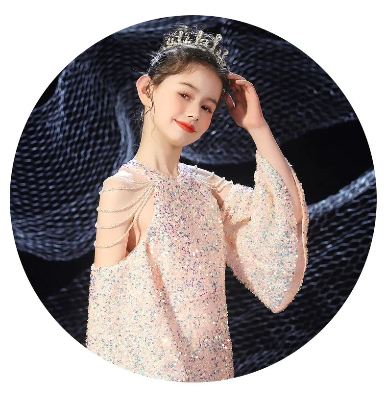 Mädchen Kind Kleid Für Hochzeit Prinzessin Kinder Geburtstag Kleid Gefrieste Lange Zeremonielle Kleider robe princesse enfant fille.