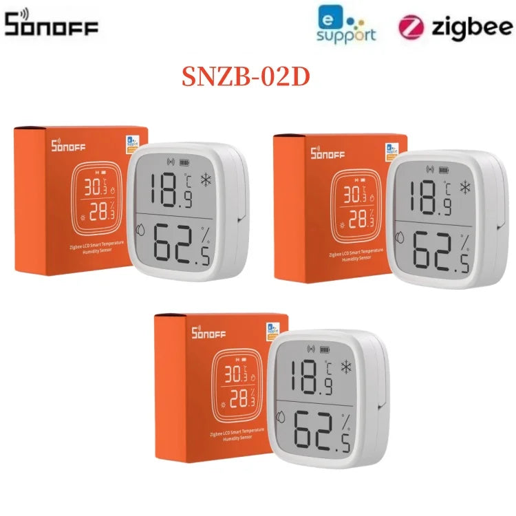 SONOFF SNZB 02D Zigbee Temperatur-Feuchtigkeitssensor SNZB-02D mit LCD-Bildschirm für EWeLink SONOFF ZigBee Bridge Alexa Alice
