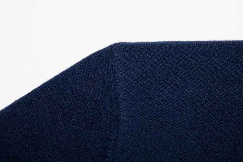 Men's Fashion Cashmere Sweater 100% Merino Wool Pullover Casual Loose POLO Knitted Bottom Shirt Jacket for Autumn Winter.