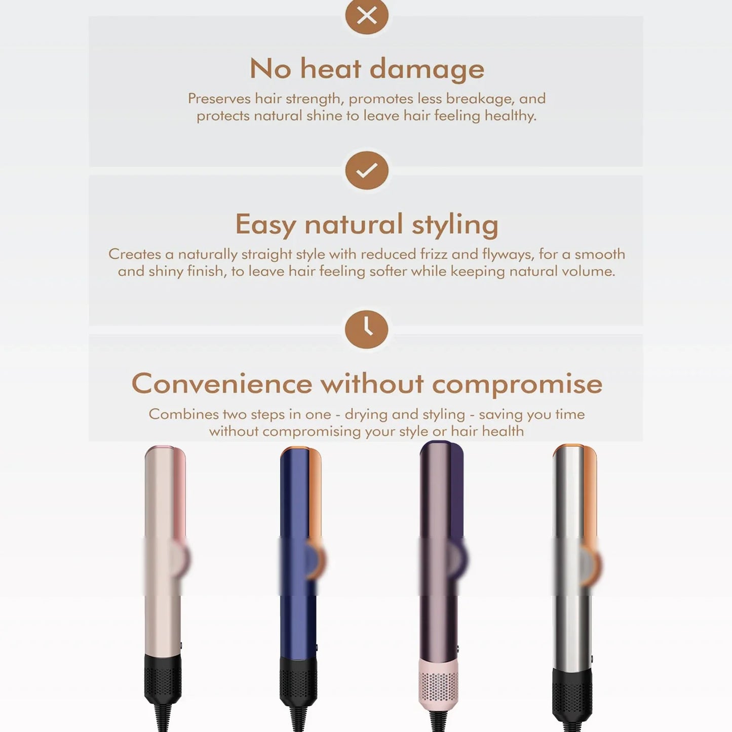 Professional 2-in-1 Hair Straightener & Dryer Combo - Negative Ion Heating Flat Iron with Display. Ideal for Home and Salon