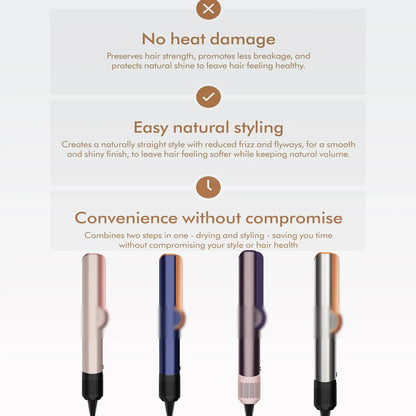 Professional 2-in-1 Hair Straightener & Dryer Combo - Negative Ion Heating Flat Iron with Display. Ideal for Home and Salon