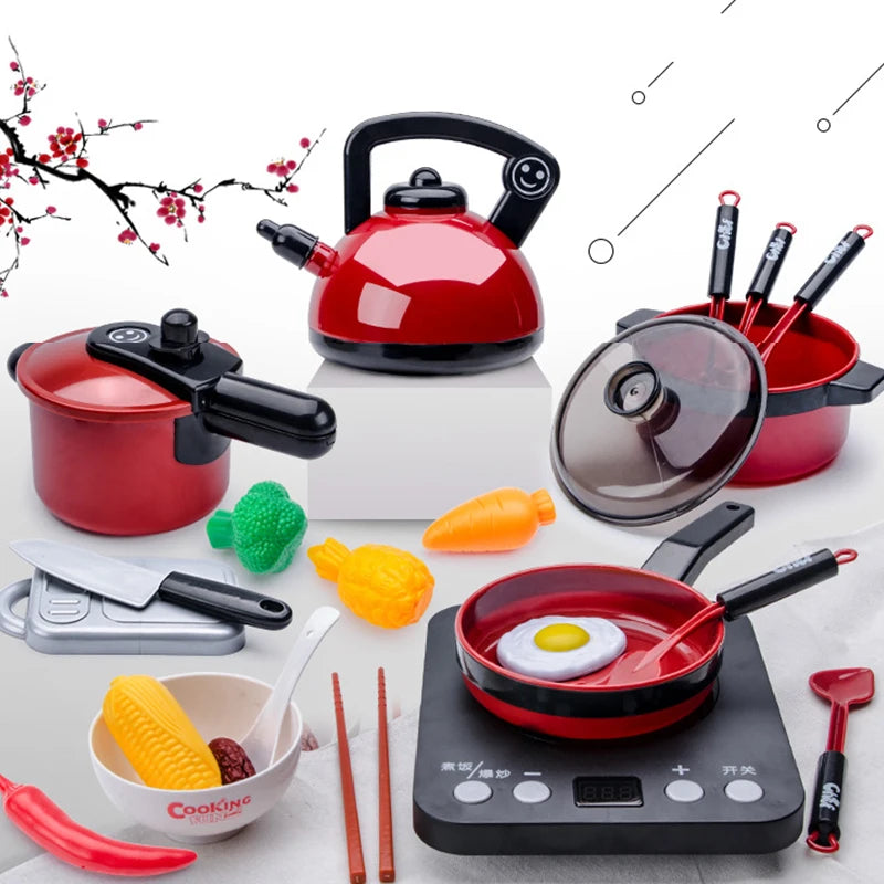 Kitchen Toys Set For Kid Girl Cooking Toy Baby Cutting Fruit Cooking Kitchen Utensils Children Simulation Education Pretend Play.