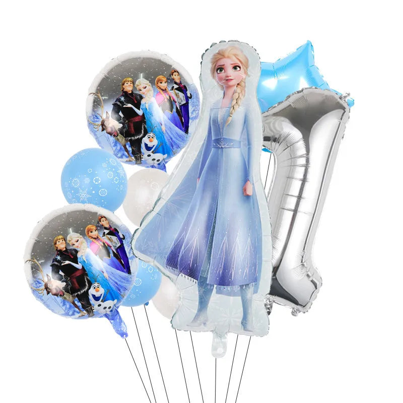 Disney gefroren Geburtstag Dekorationen Mädchen Papier Geschirr Teller Servietten Tassen Schnee königin Geburtstag Deko Hintergrund Luftballons Lieferungen
