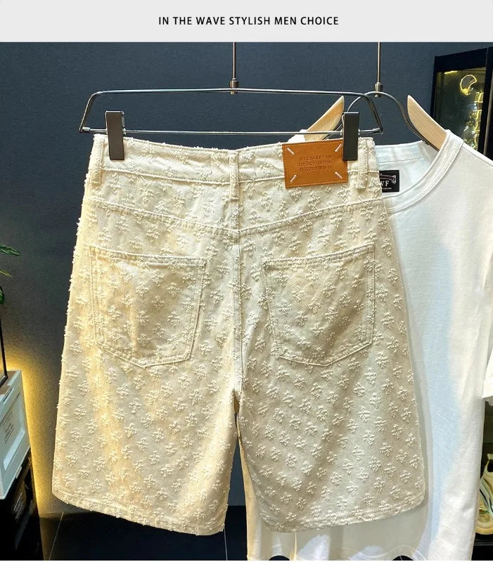 Sommer Schwarz Gewaschene Denim Shorts männer Jeans Shorts Designer High Street Fashion Lose Firt Gerade Bein Männliche Fünfte Hosen.