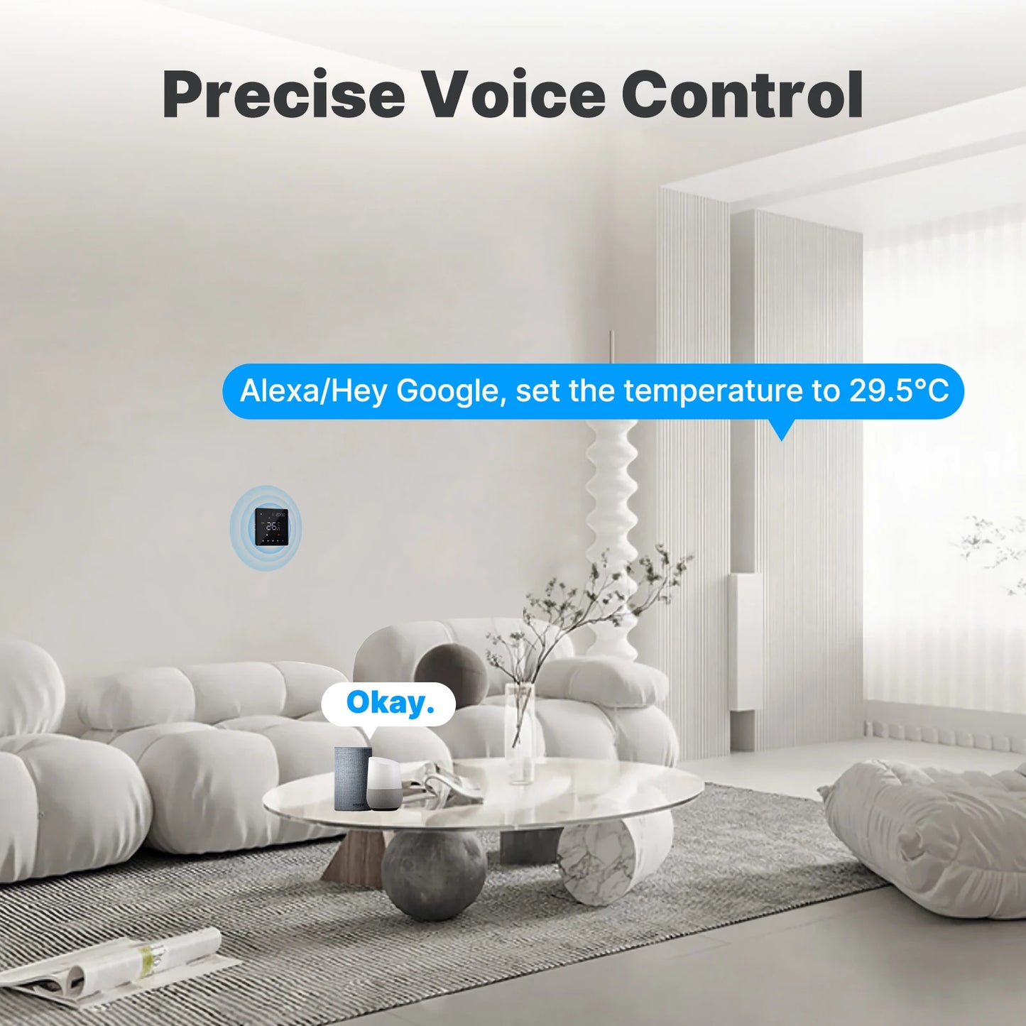 MOES Tuya ZigBee WiFi Smart Thermostat Programmable Temperature Controller for Water Boiler Electric Heating Alexa Google Home.