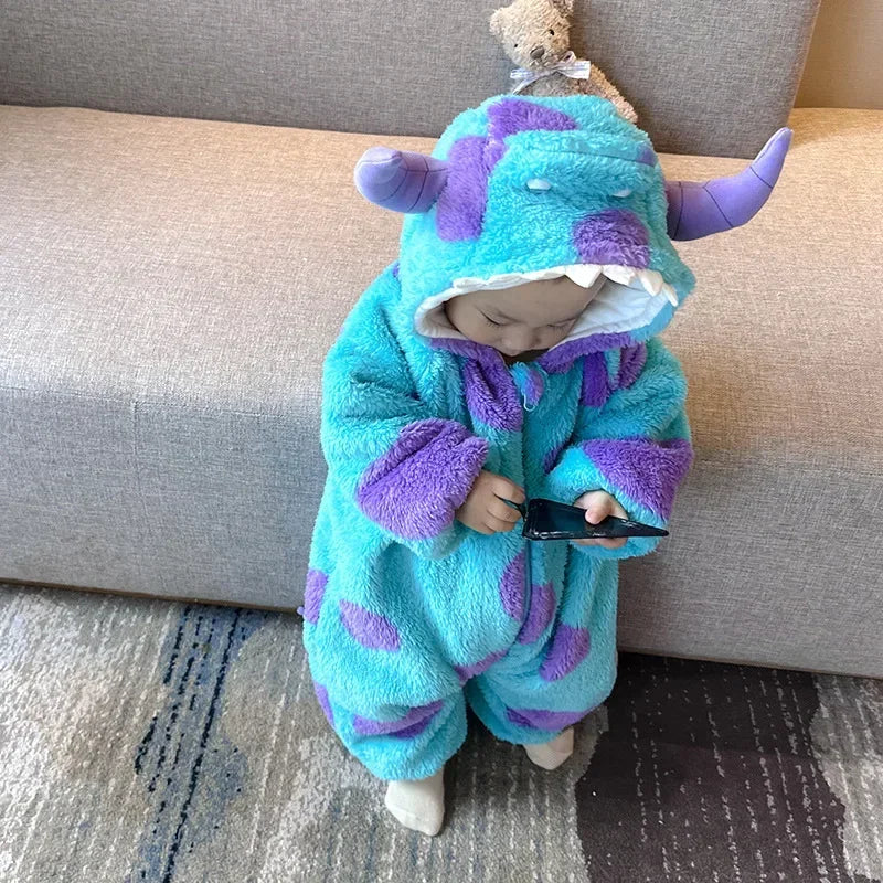 2023 herbst kinder Neugeborenen Overall Nette Krabbeln Anzug Einteiliges Gepolsterte Korallen Fleece Body.