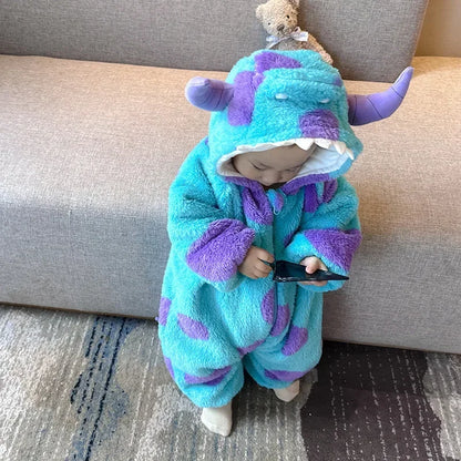 2023 herbst kinder Neugeborenen Overall Nette Krabbeln Anzug Einteiliges Gepolsterte Korallen Fleece Body.