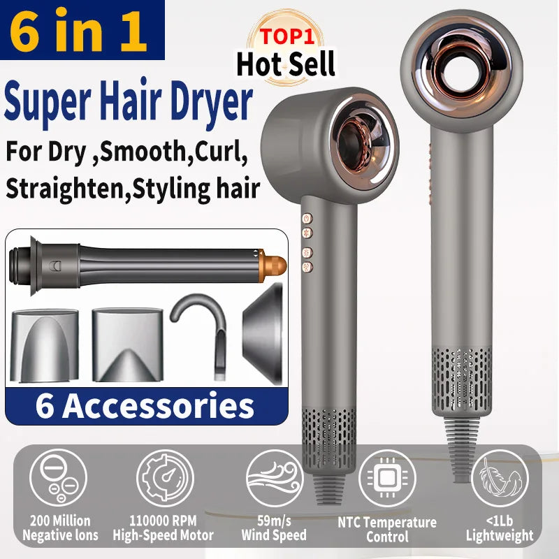 220V Super Hair Dryer 1600W Leafless Hair dryer Personal Hair Care Styling Negative Ion Tool Constant Anion Electric Hair Dryers