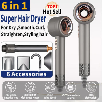 220V Super Hair Dryer 1600W Leafless Hair dryer Personal Hair Care Styling Negative Ion Tool Constant Anion Electric Hair Dryers