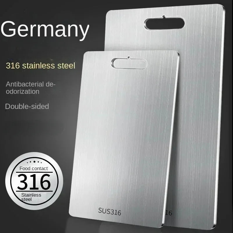 316 Stainless Steel Panel and Chopping Board Kitchen Household Thickened Double Sided Cutting Board Block Kneading Dough Board.