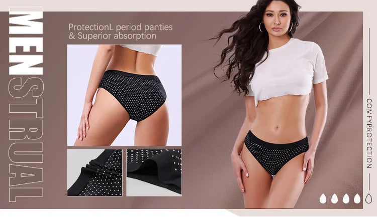 4 Layers Menstrual Panties Absorption Maternity Physiological Incontinence Breathable Briefs Waterproof Period Women Underwear.