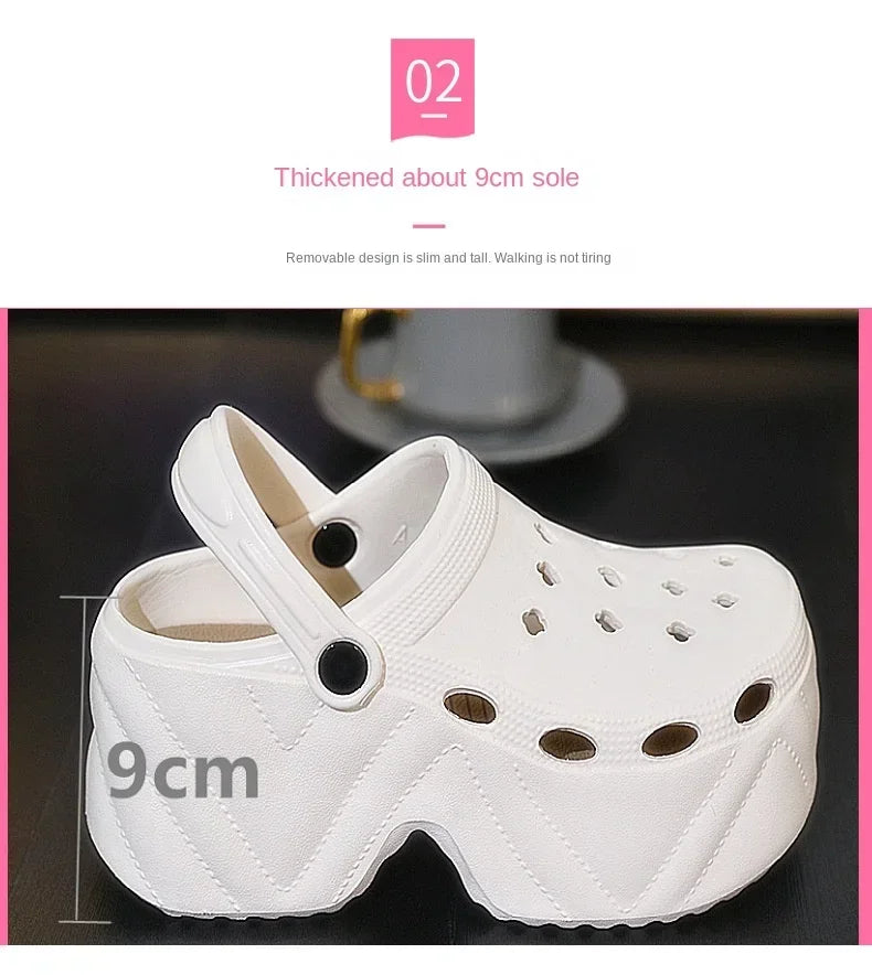 Women's Slippers 9CM High Platform Garden Fashion Clogs Shoes Women's Slippers Thick Bottom EVA Sandals Summer Girls Slippers.