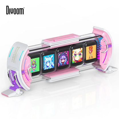 Divoom Times Gate - Cyberpunk Gaming Setup Digital Clock with Smart APP Control, WiFi Connect, RGB LED Display,