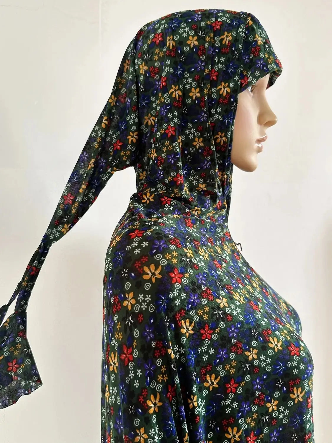 6XL  Muslim Womens Hooded Abaya African Sleeveless Prayer Garment Kaftan Dress With Hijab Floral Dubai Saudi Robe Ramadan