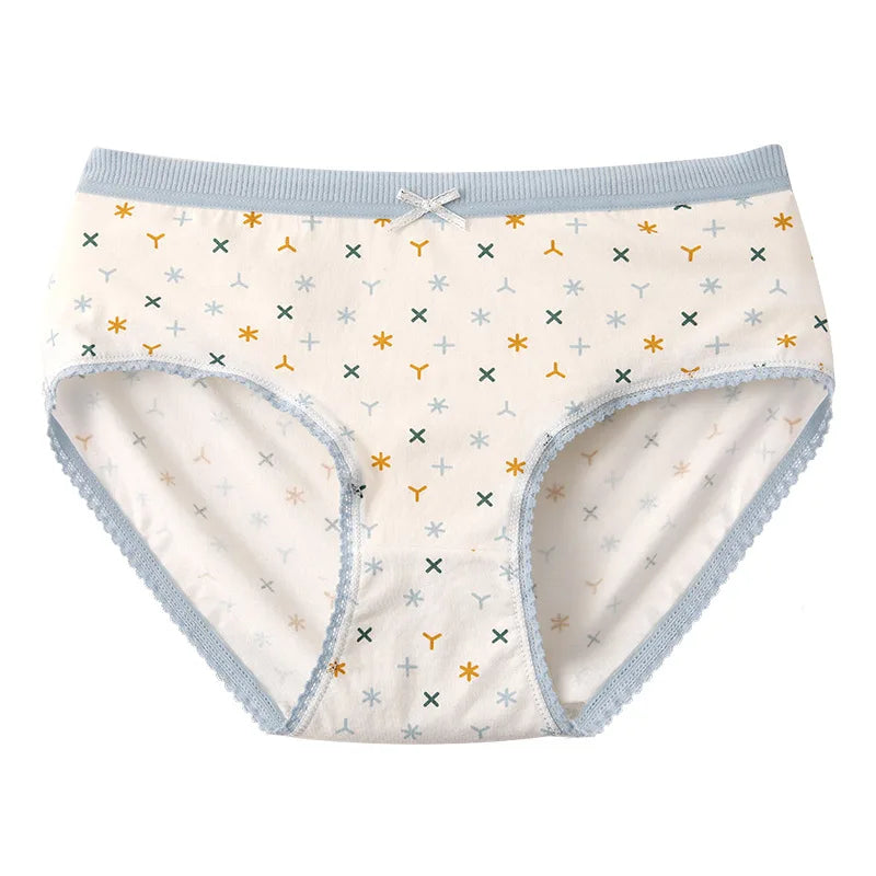 New Women Panties Antibacterial Cotton Lace Underwear Women's Floral Sweet Girls Briefs Mid-waist Shorts Female Lingerie M-XXL