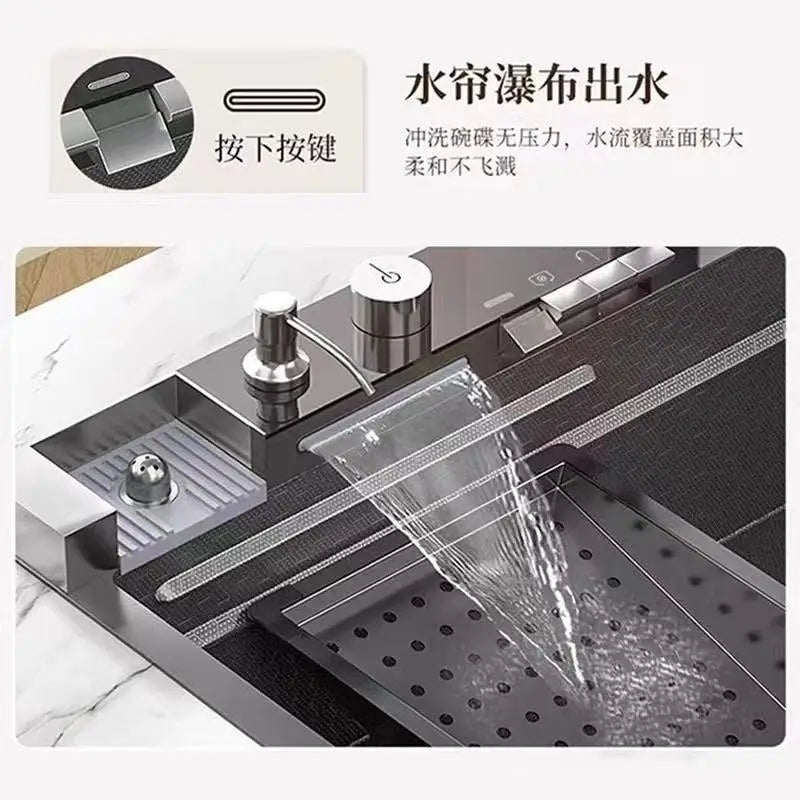 Whale Flying Rain Ultra Thick Kitchen Honeycomb Sink Stainless Steel Single Slot