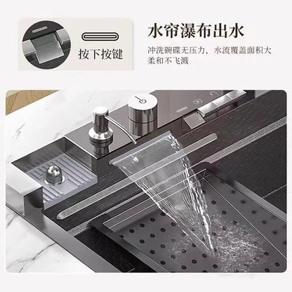 Whale Flying Rain Ultra Thick Kitchen Honeycomb Sink Stainless Steel Single Slot