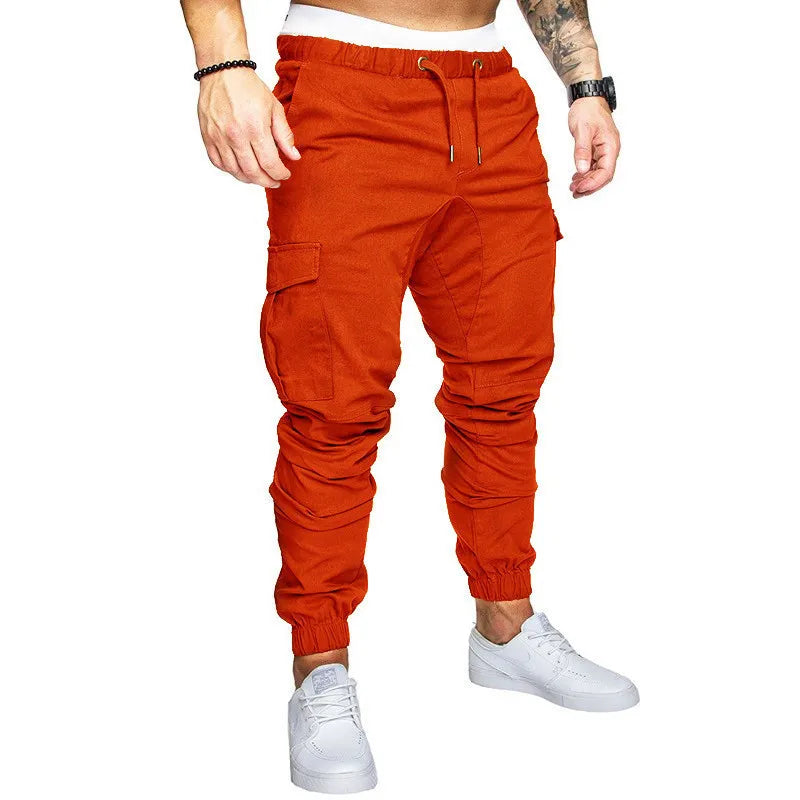 2025 new men's workwear pants, European and American men's loose straight casual pants, men's workwear pocket pants S-XXXL