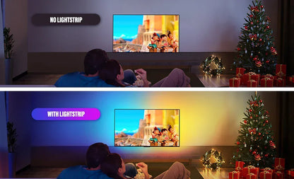 Bluetooth APP Control TV Bildschirm Hintergrundbeleuchtung RGBIC Lichtleiste Farbpicking Sync mit 55-75 Zoll Monitor Spiel Atmosphäre Lampenband.