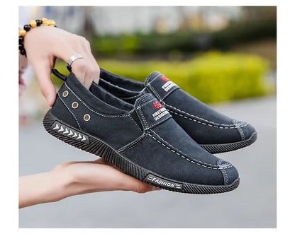 Denim Men's Canvas Shoes Slip on Sneakers Male for Summer 2025 New Outdoor Driving Moccasin Trendy Vintage Loafers Shoes for Men