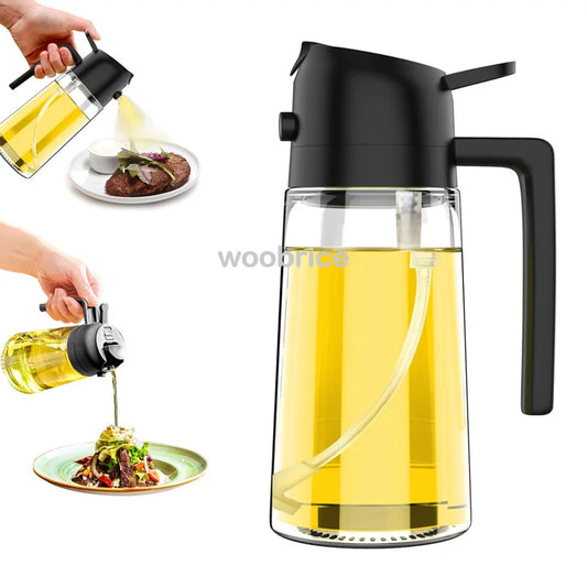 2in1 Kitchen Spray Oil Dispenser Oil Sprayer Polisher or Oil Brush for Air Fryer Salad Grilling Roasting Cooking Kitchen Acceeso.