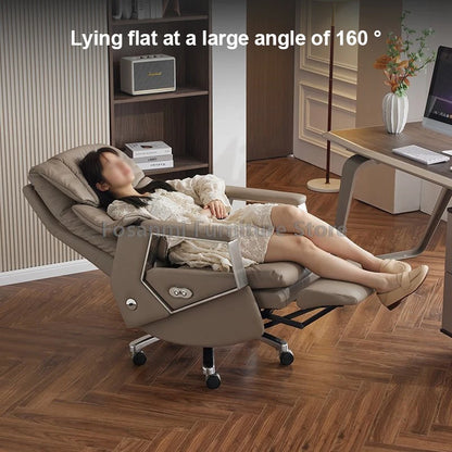 Ergonomischer Büro-Elektrostuhl, verstellbare Rücklehne und Höhe, Leder-Computerstuhl, Gamer Home, bequeme drehbare Schreibtischstühle