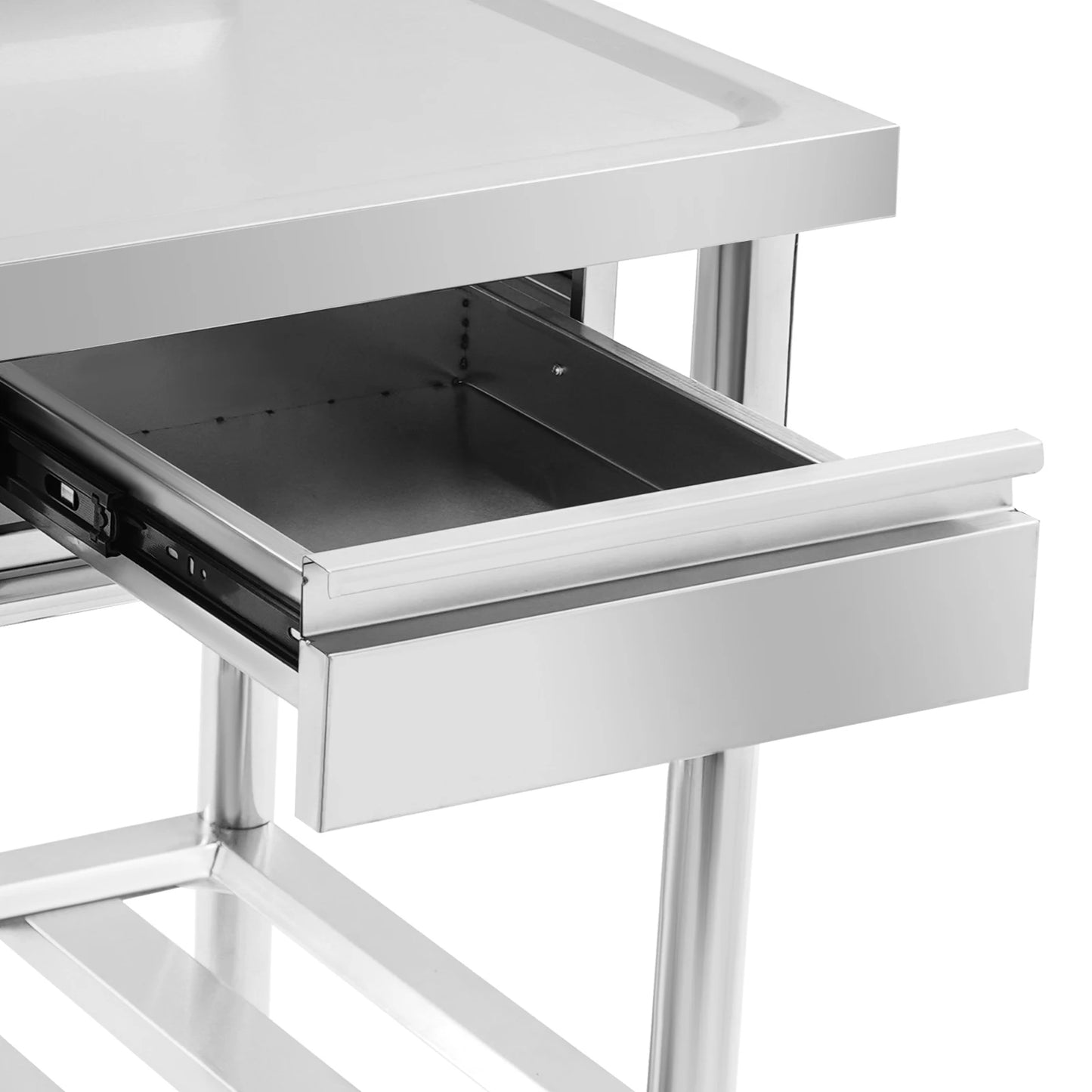 Verdicktes Edelstahl-Spülbecken mit Wasserhahn und Schublade, 150 kg Tragkraft 100 x 60 x 80 cm, für Küche, Restaurant, Wäsche, Garage