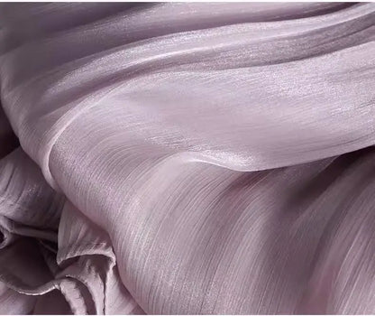 2025 Spring/Summer New Luster  A-line Women Skirt Solid Color High Waist French Paris Style Elegant Asymmetrical Skirt.