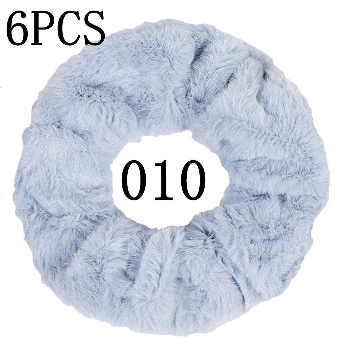 6pc Hair Scrunchies Furry Elastic Band Women Girl Ponytail Holder Rubber Ties Accessories Plush Faux Fur Soft Chiffon Headband.