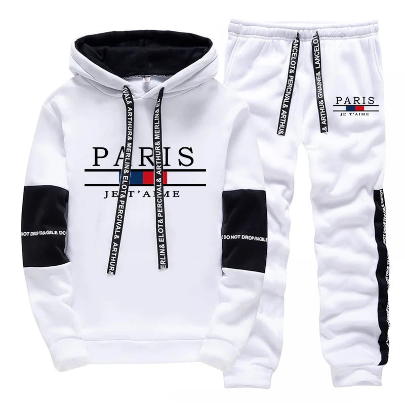 Hot Sale Men's Tracksuit Hooded Long Sleeves Casual Single Piece Sports Sweatshirts And Daily Sweatpants Comfort Outdoor Jogging.