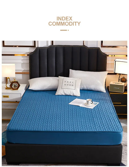 Waterproof Thicken Mattress Cover Quilted Latex Mat Bed Covers Pad Skin-Friendly Fitted Sheet Protector Bedspread150/160/180x200