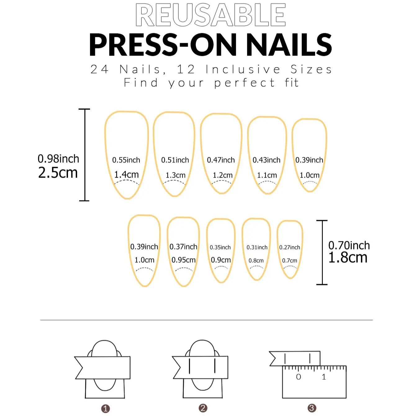 24pcs long Almond hearts pattern Fake nails Detachable And Reusable Jelly Glue 1pc Cuticle Pusher, Suitable For Girls And Women.