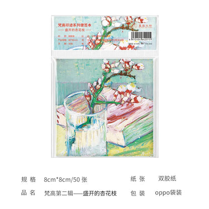Malerei Memo Pad Monet Van Gogh Keine-klebrige Hinweis Aufkleber Scrapbooking DIY Notizblock Tagebuch Schreibwaren Schule Liefert.