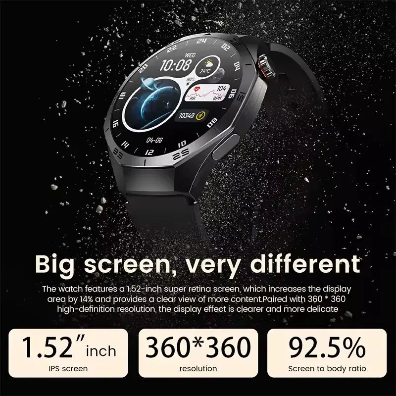 2025New GUHUAVMI GT5 Pro Smart Watch Men HD AMOLED Screen GPS Motion trajectory HeartRate Bluetooth Call 1.52" SmartWatch IP68.