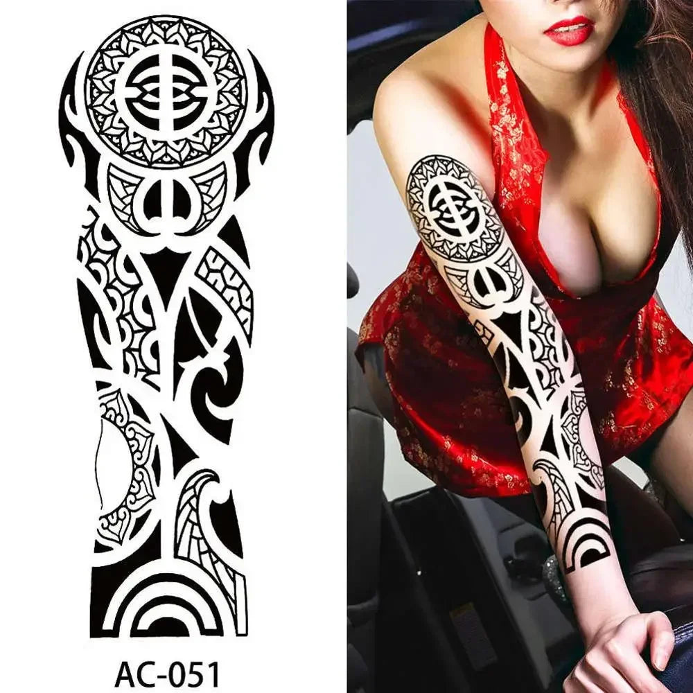 16 Designs Full Arm Temporary Tattoo Sleeve Waterproof Tattoos For Cool Men Women Tattoos Stickers On The Body Art #272596.