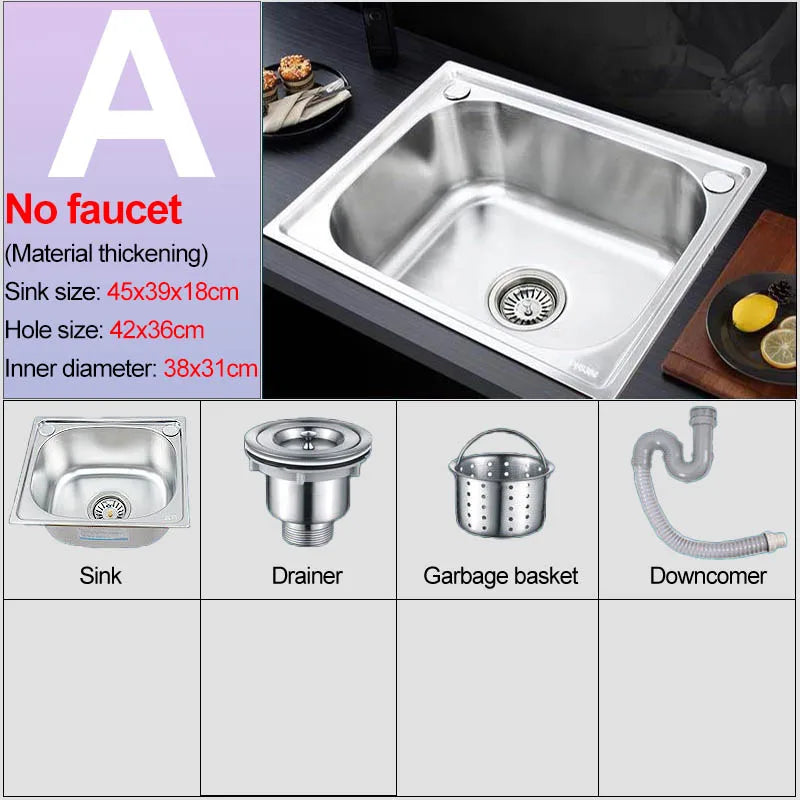 Verdickter Einzelschlitz aus Edelstahl 304 mit Halterung zum Aufhängen an der Wand, Waschbecken, Balkonbecken, Küchenwaschbecken, Waschbecken