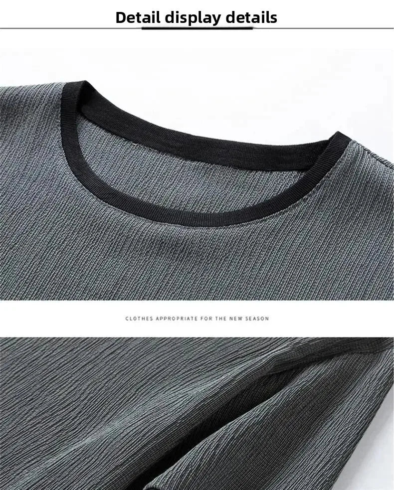 Summer Casual Ice Silk Short Sleeve T-Shirt Shorts Set for Men Fashionable Two-Piece Outfit Lightweight Sportswear Combo.