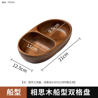 Acacia Wood Dried Fruit Plate High-grade Wooden Fruit Plate Snacks Home Refreshment Tray Nut Box Organizer.