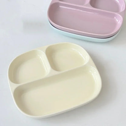 3Grid Plates for Food Dinner Plates Dinnerware Dining Compartment Plate Serving Dishes Salad Kitchen Eco-friendly Tableware.