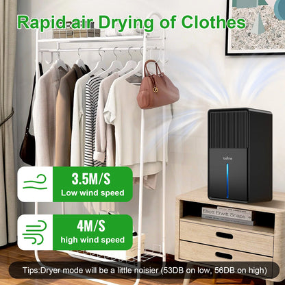 LOEFME 3000ml Electric Dehumidifier Large Air Dryer Drying Mode Mould Moisture Damp with Timer 800mL/Day for Home Bedroom Office.