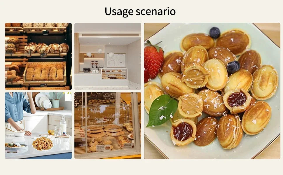 XEOLEO Electric Walnut Cake Waffle Maker 750W 12 Holes Pastry Nut Waffle Bread Maker Mini Baking Breakfast Machine Kitchen.