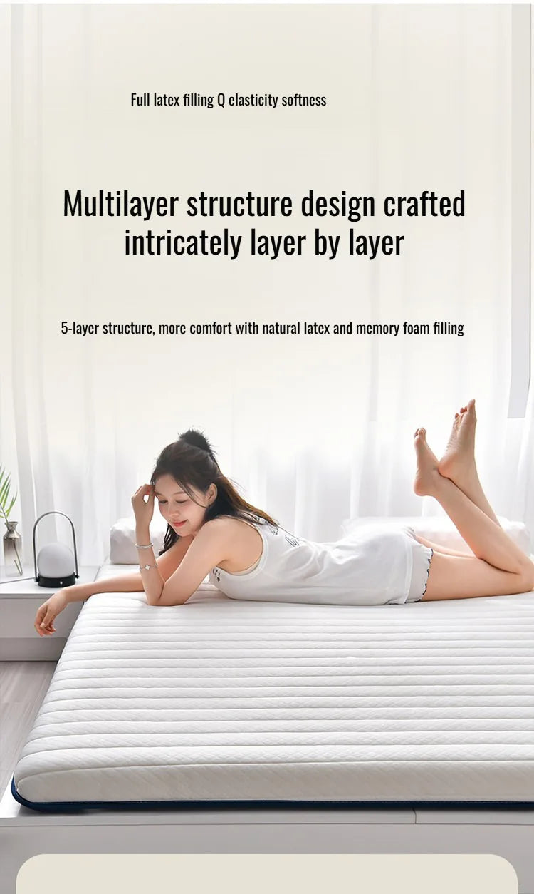 Anti-Mittel-Matratze aus Naturlatex, weiche Unterlage, spezielle Unterlage für Zuhause, Schlafsaal, Etagenbett, Studentenmatratzen, Druck-Memory-Schaum-Matratze