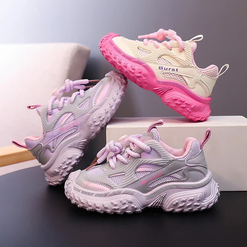 2025 Autumn Sport Shoes For Children PU Leather Waterproof Kid's Sneakers Anti-slippery Breathable Boy's Girl's Running Shoes.