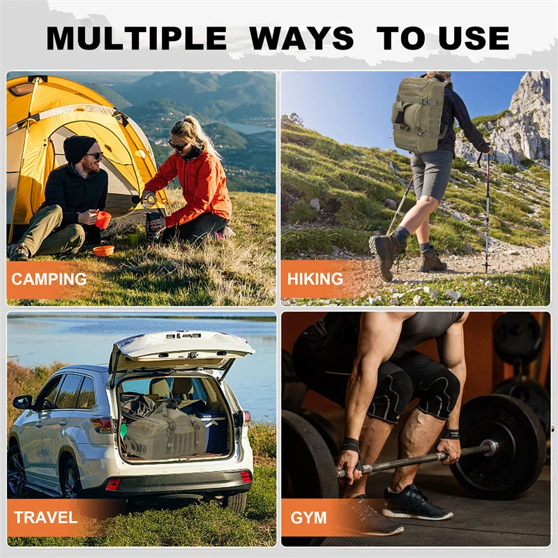 2025 neue 45L Große Duffle Bag Taktische Rucksack Outdoor Camping Taschen Molle Männer Rucksäcke Mode Reisetasche für Wandern.