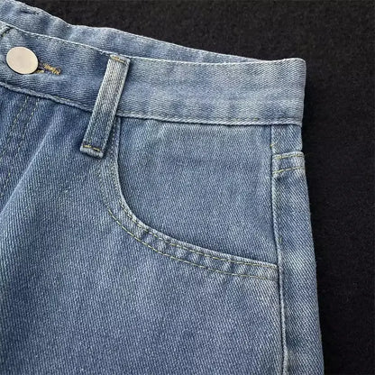 2025 Men Baggy Casual Jeans Male High Street Straight Leg Denim Pants American Classic Retro Summer Casual Long Trousers.