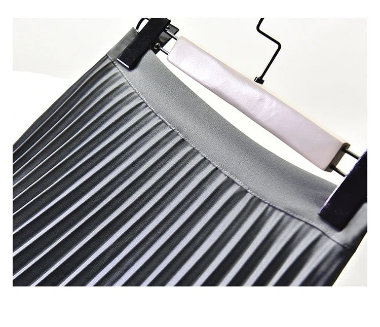 Looks Thin Pleated Skirt 2025 New High Waist A-line Skirt Mid-length Big Size Plaid Skirt Long Pleated Skirt Length 75-90cm