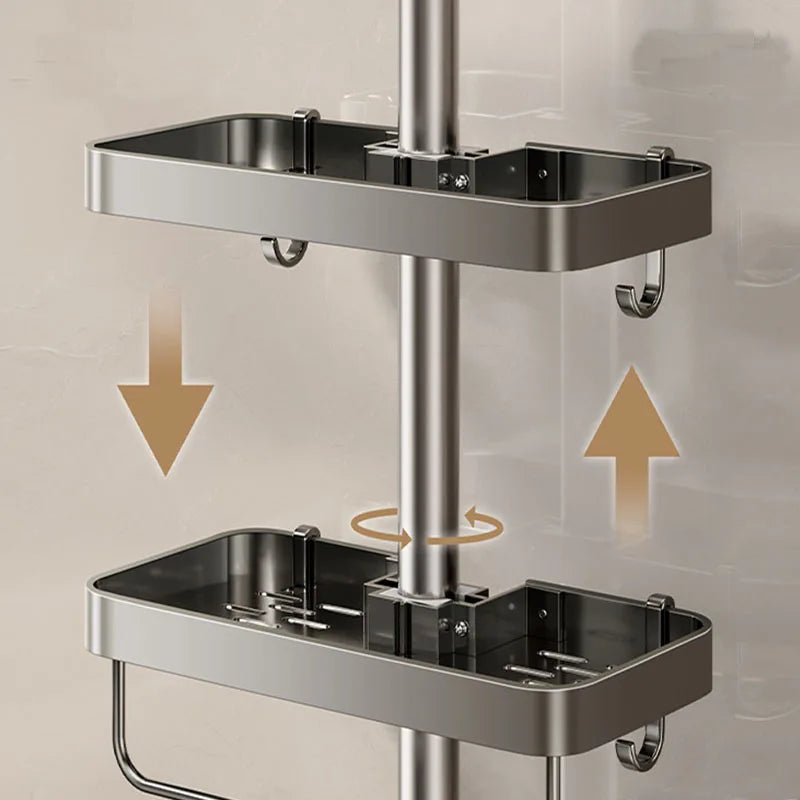 Bad Lagerung Rack Regen Dusche Stange Regal Organizer Kein Bohren Dusche Gel Shampoo Tablett Halter Dusche Gel Shampoo Organizer