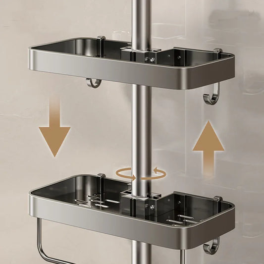 Bad Lagerung Rack Regen Dusche Stange Regal Organizer Kein Bohren Dusche Gel Shampoo Tablett Halter Dusche Gel Shampoo Organizer