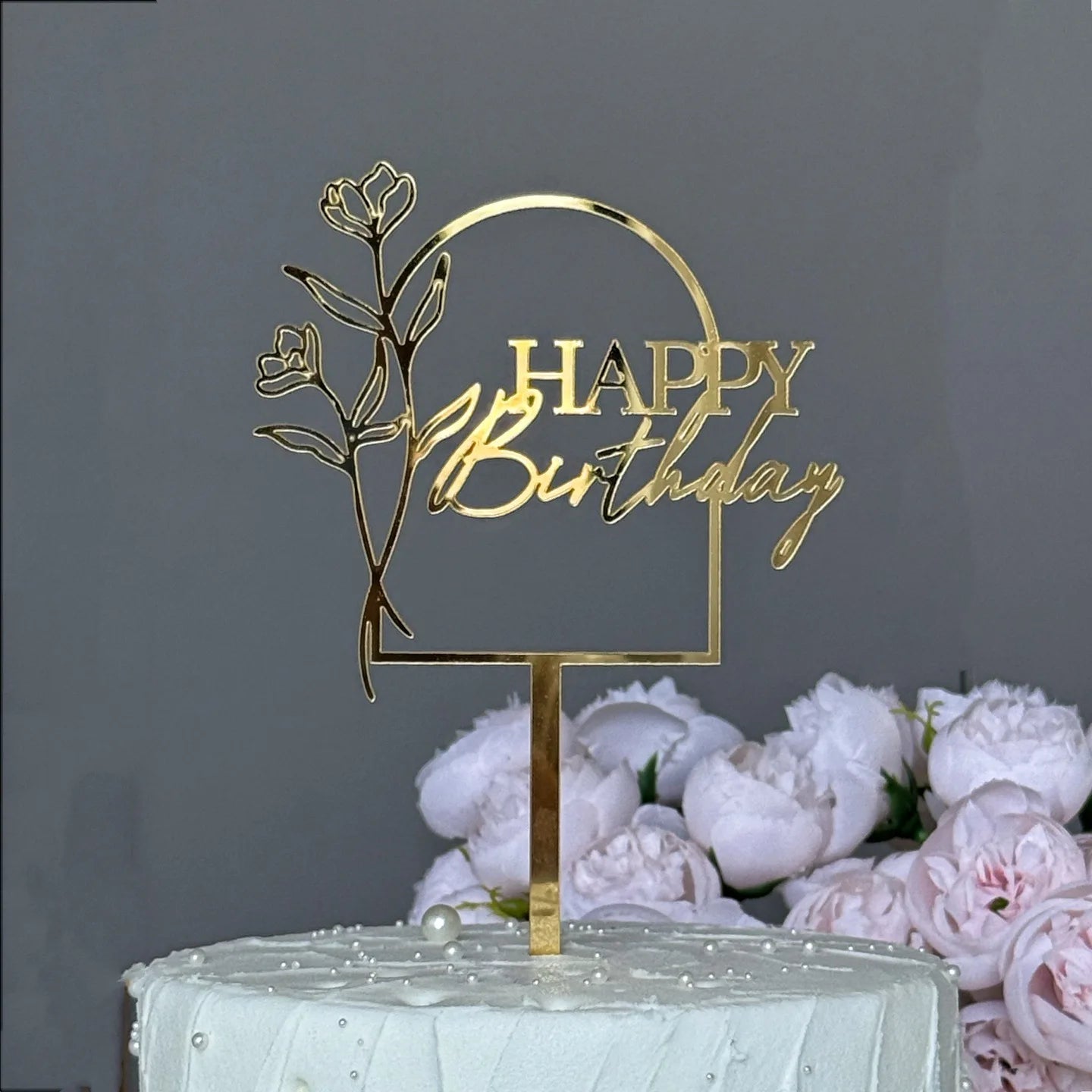 Ins Gold Alles Gute zum Geburtstag Kuchen Topper Geburtstag Mädchen Acryl Geburtstag Party Kuchen Topper Geschenk Dessert Dekoration.